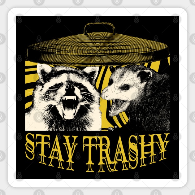 Stay Trashy Raccoon Opossum Sticker by giovanniiiii